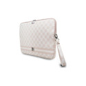 DKNY Sleeve Checkered Pattern Printed Stripes 14" Laptop Case - Pink