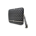 DKNY Sleeve Checkered Pattern Printed Stripes 14" Laptop Case - Black