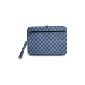 DKNY Sleeve Checkered Pattern Printed Stripes 14" Laptop Case - Blue