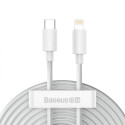 Baseus Simple Wisdom Lightning / USB-C Cable 20W 1.5 m 2 pcs - White