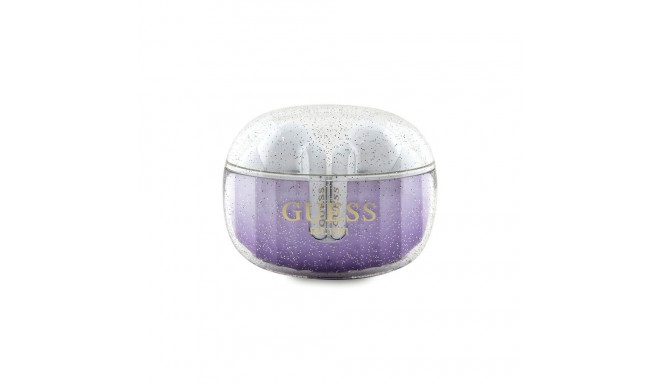 Guess Glitter Gradient TWS Bluetooth headphones with docking station - purple