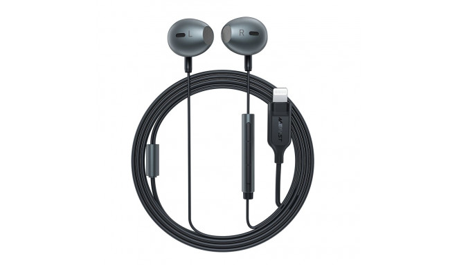 Acefast L1 in-ear headphones with Lightning connector, microphone and remote control 1.2 m - black