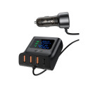 Acefast B11 138W USB-A USB-C Car Charger with 6 Ports - Black