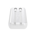 Mini power bank with built-in cables Joyroom JR-PBC06 30W 10000mAh - white