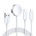 Joyroom S-IW007 3-in-1 cable USB-A magnetic charger - Lightning 1.2m - white Joyroom S-IW007 3-in-1 cable USB-A magnetic charger - Lightning 1.2m - white