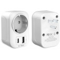 Tech-Protect travel adapter TA100 US-EU, white