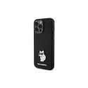 Karl Lagerfeld Silicone Choupette Metal Pin case for iPhone 15 Pro Max - black