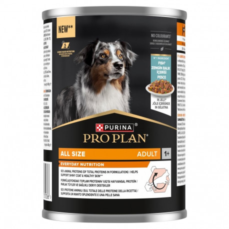 PURINA Pro Plan igapäevane toit kõikidele suurustele täiskasvanud kala tarretises märg koeratoit 400