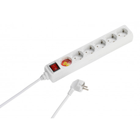 Vivanco extension cord 6 sockets 1.4m, white