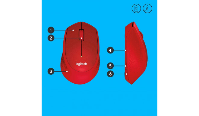 LOGITECH M330 Silent Plus Red - 2.4GHZ - EMEA