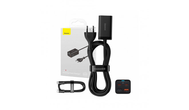 kiirlaadija Baseus GaN3 Pro, 2x USB-C, 2x USB, 65W (must)