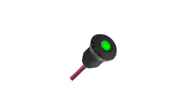 LED Panel Mount Indicator, Green, 2.2V, 10 mm, 20 mA, IP67