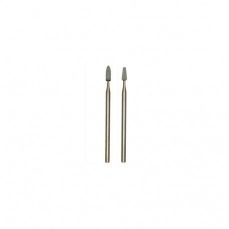 Proxxon silicon carbide grinding bits – 2 pcs, 2.35 mm shank, for metal, glass, ceramic, and gemston