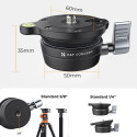 Tripod Head - K&F Concept LB-60 360° Rotation 10 kg Load Capacity
