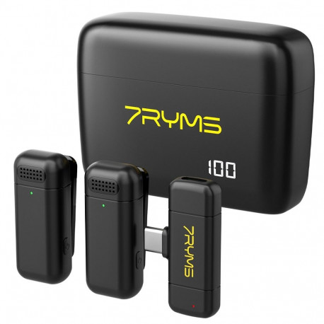 Wireless Microphone - 7Ryms Rimo S1 USB-C, 2 Transmitters, 50m Range