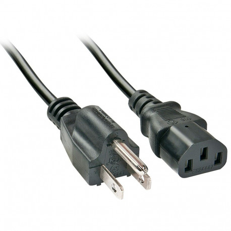 Mains Cable - LINDY US 3 Pin to C13 Mains Cable, 2 m, Black