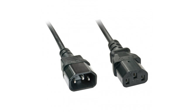 5m C14 to C13 Mains Extension Cable, black IEC C14 Connector to IEC C13 Connector