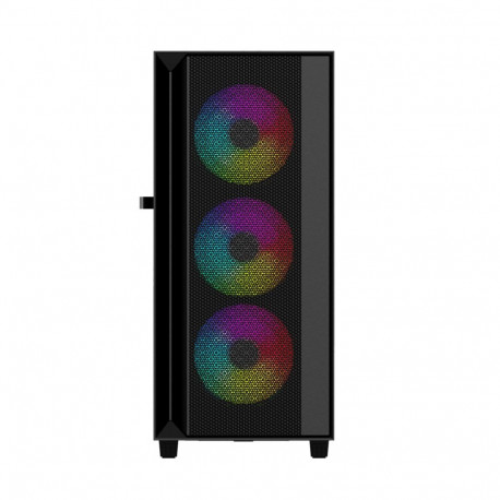 Computer Case - Gembird Fornax 4000 ARGB ATX Midi Tower, Tempered Glass, Black