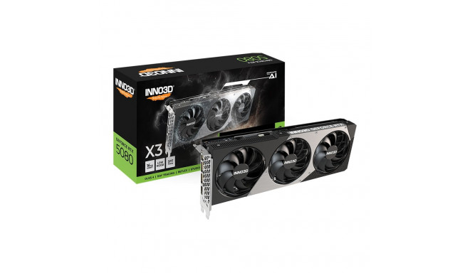 INNO3D NVIDIA GEFORCE RTX 5080 X3 OC 16GB GDDR7 256bit, 2460 MHz / 30Gbps, 3x DP, 1x HDMI, 3 fan, 2,