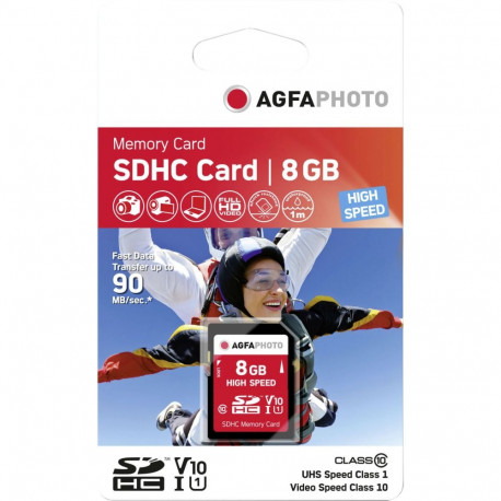 AgfaPhoto SDHC kaart 8GB suure kiirusega Class 10 UHS I U1 V10