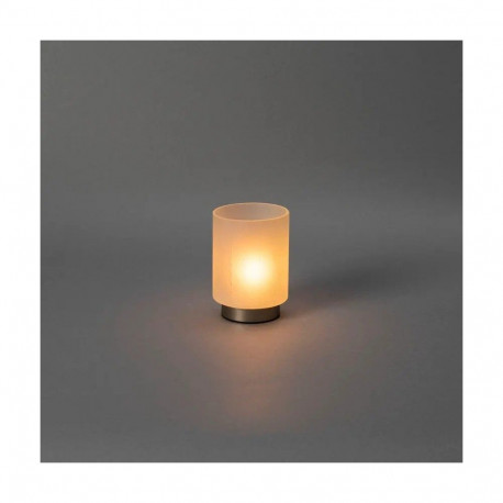 Lauavalgusti LED küünal, USB-C laetav, klaas, 10 x11 cm, 3 funktsiooni