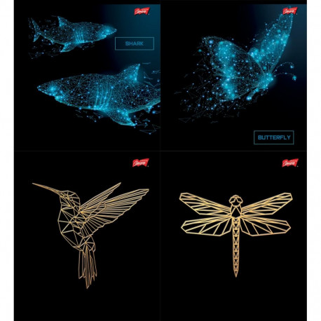 Kaustik A5 48l 5x5ruut, Mustrid, 4 motiivi