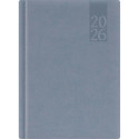 Raamatkalender A5 NÄDAL, tuhmsinine, vertikaal, kõvaköide, kunstnahast kaantega 2026a