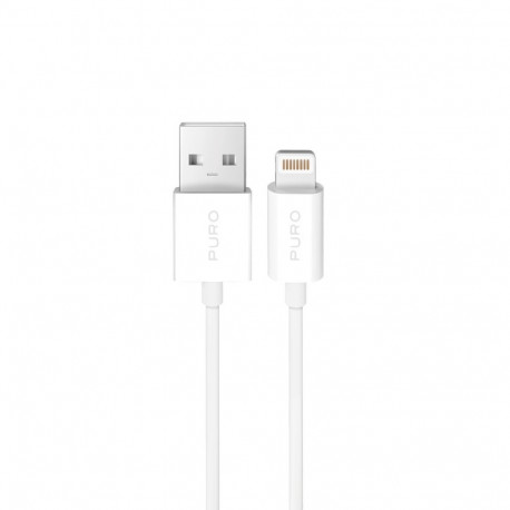 Cable USB to Lightning 2.4A, 1m, by Puro White