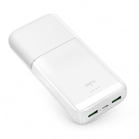Powerbank 20000mAh 2xUSBA, 1xUSB-C 20W, by Puro White