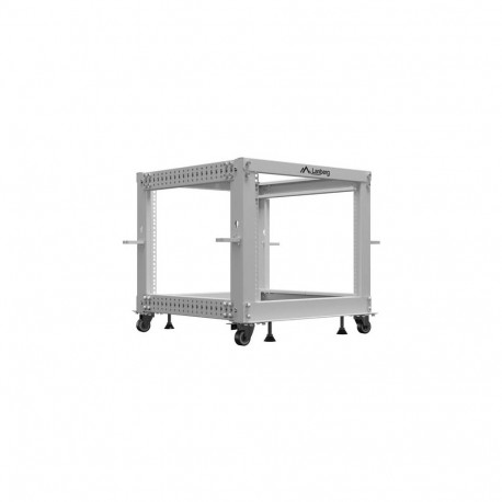 OPEN RACK 19" 9U 600X600-1100 ADJUSTABLE GREY LANBERG (FLAT PACK)