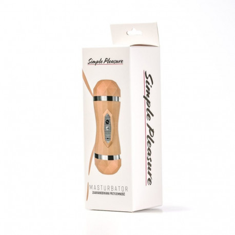 Kahepoolne masturbaator vagiina ja suu avadega, beež