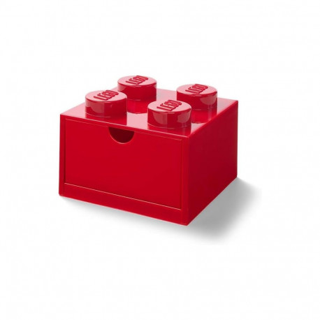 LEGO Schreibtischschublade 4           (rot, Noppen)