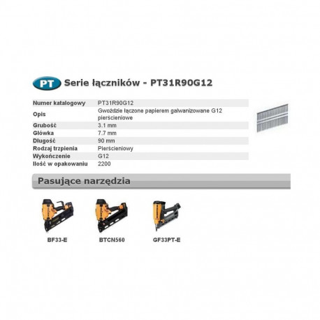 Bostitch PT 33' 90mm tsingitud rihvelnaelad
