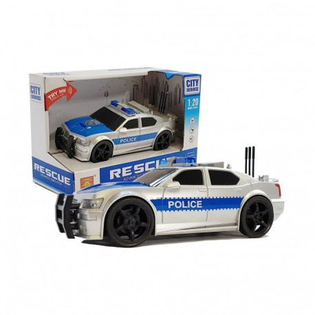 politseiauto patareidega 1:20 tuled ja helid vedruga hõbedane