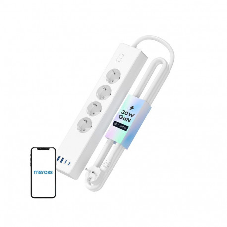 Meross MSP844(EU) smart fast charging power strip, 4 outlets + 2x USB-A + 2x USB-C (Matter)
