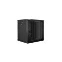RACK CABINET 19" DOUBLE-SECTION WALL-MOUNT 12U/600X600 (FLAT PACK) BLACK LANBERG