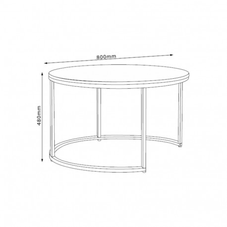 Diivanilaud HEDVIG 2tk komplektis, saar/must