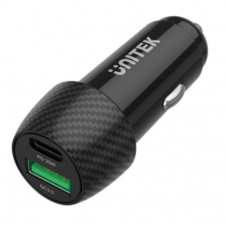 Unitek P1400A autolaadija 38W USB-A USB-C QC 3.0