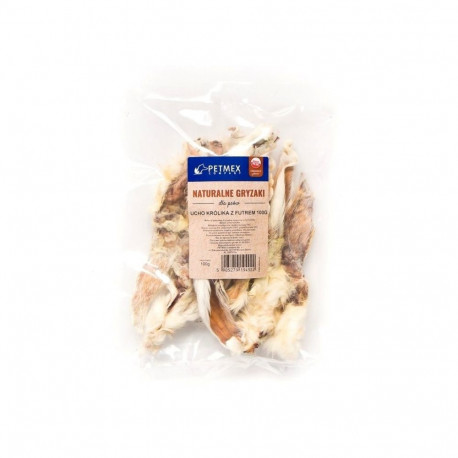 PETMEX dog chew Rabbit ear with fur 100g