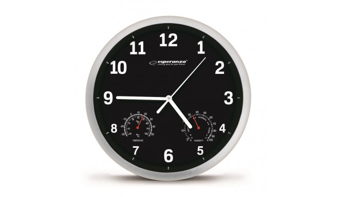 Esperanza EHC016K mehaaniline ümmargune must seinakell