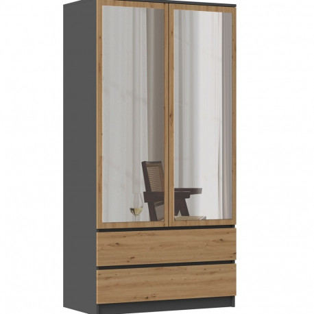 Topeshop SZAFA MALWA AN/AR L magamistoa riidekapp, 5 riiulit, 2 ust