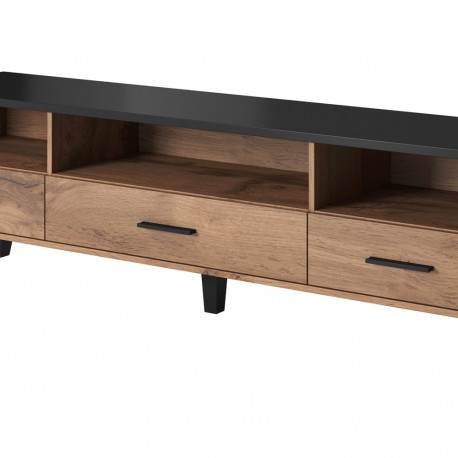 Cama RTV stand LOTTA 180cm wotan oak + mat black
