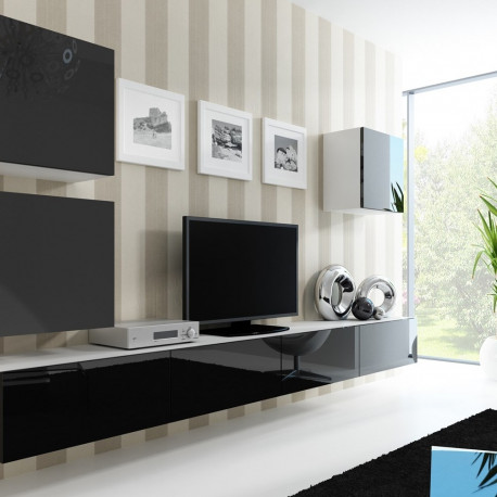 Cama Living room cabinet set VIGO 22 white/black gloss