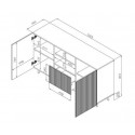 Cama PAFOS 150x42x82 valge matt kummut
