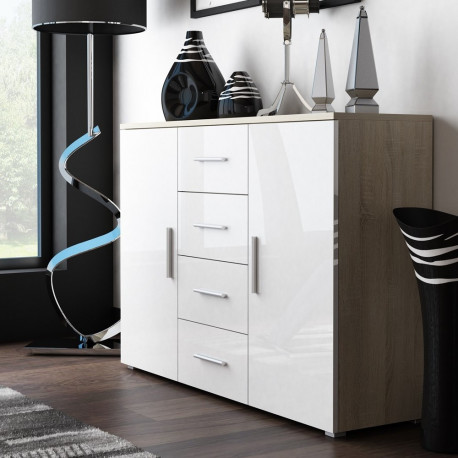 Cama living room sideboard UNI sonoma oak/white gloss