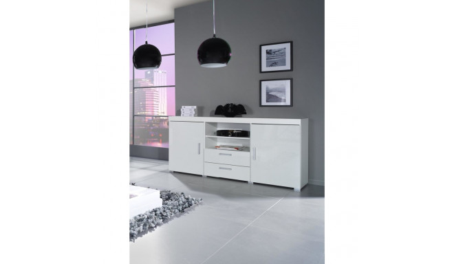 Cama SAMBA valge/valge läikiv kummut