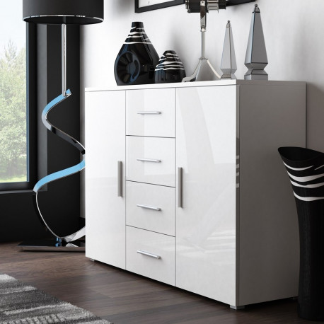 Cama living room sideboard UNI WHITE white/white gloss