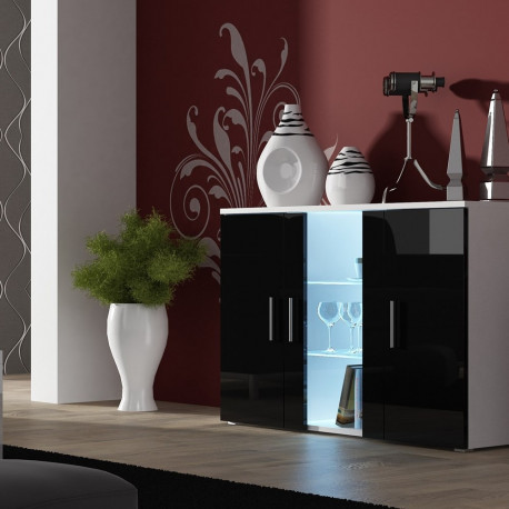 Cama sideboard 120 cm SOHO S7 white/black gloss