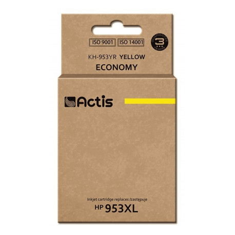 Actis KH-953YR tindikassett (asendus HP 953XL F6U18AE; premium; 25 ml; kollane)