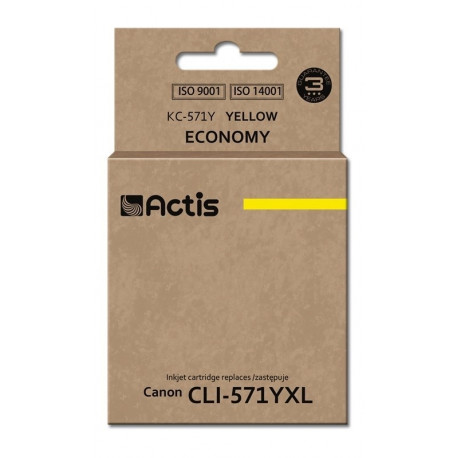 Actis KC-571Y tindikassett (asendus Canon CLI-571Y; standard; 12 ml; kollane)